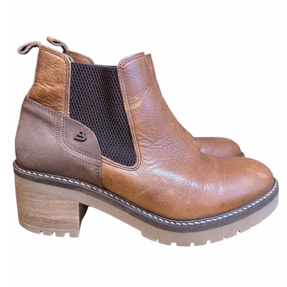 Bullboxer Jessy 2 Leather Chelsea Ankle Boots Chunky Lug Sz 9 Distressed Leather